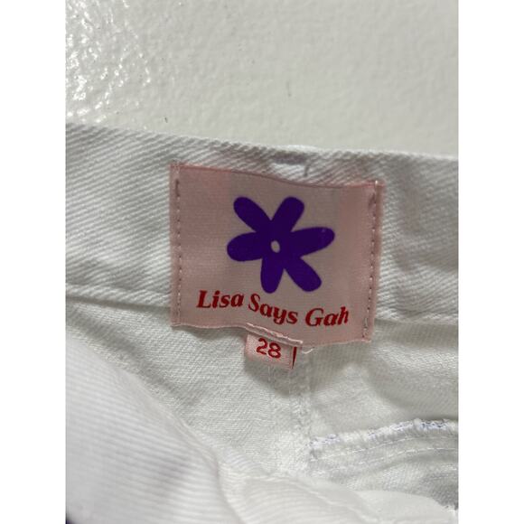 Lisa Says Gah Robyn Jeans Purple White Check High Rise Straight Leg Size 28 - Picture 5 of 8